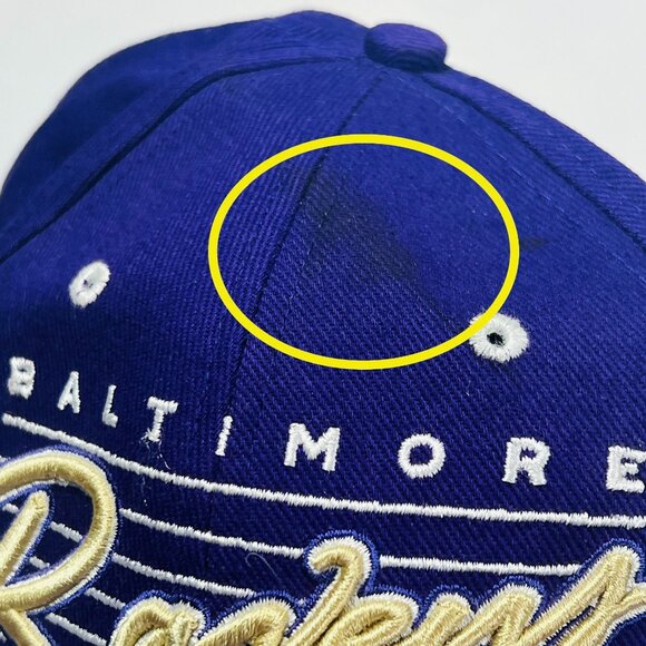Baltimore Ravens Script Logo Hat Purple NFL Team Apparel Adjustable Cap - Picture 3 of 8